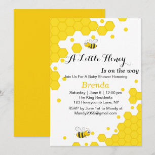 Invitation Abeilles orange et noires Aquarelle