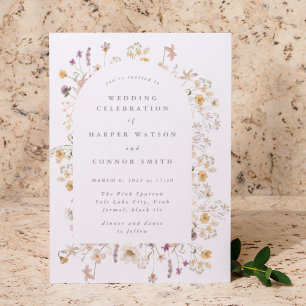 Invitation Abondance formelle Fleur sauvage séché Mariage de 