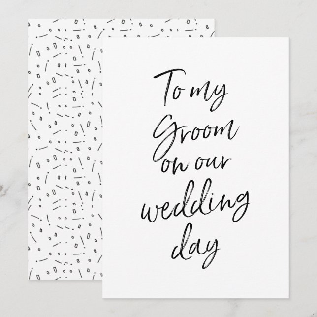 Invitation Abordable pour mon marié le jour de notre mariage (Devant / Derrière)