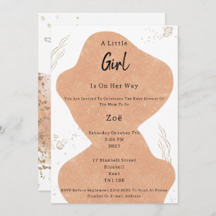 Invitation Abstract Pink Shapes And Elements Sweet Baby Girl