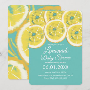 Invitation Abstrait Citrus Citrus Léonade Baby shower rose Da
