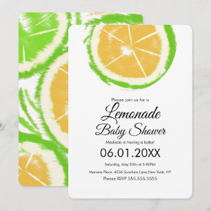 Invitation Abstrait Citrus de citron jaune Baby shower de cit