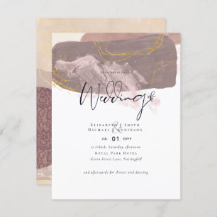 Invitation Abstrait Earth Gold Wedding Inviter Budget Faible