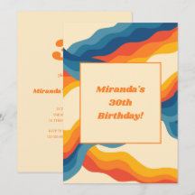 Abstrait les années 70 rétro Bleu Bleu Bleu Verre 