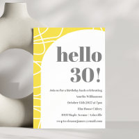 Abstrait Modern Line Art Jaune fête d'anniversaire