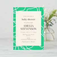 Abstrait Moderne Line Art Green Baby shower person