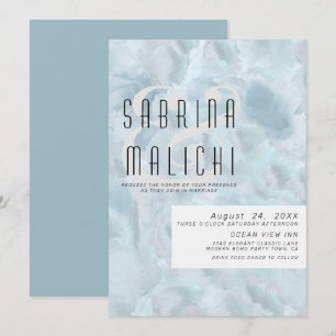 Invitation Abstrait Paint Strokes Pale Dusty Blue