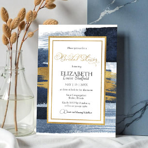 Invitation Abstraite à la douche nuptiale   Gold N