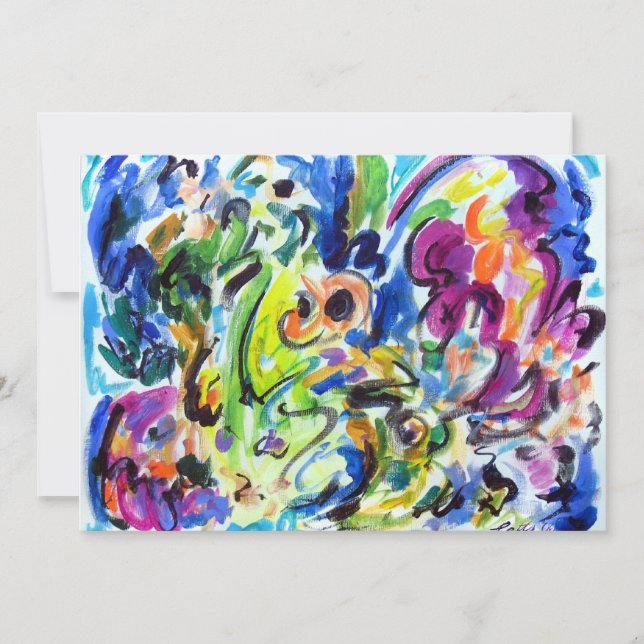 Invitation Abstraite "Color Whirl" (Devant)