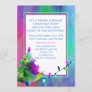 Invitation abstraite de fête de Noël de néon
