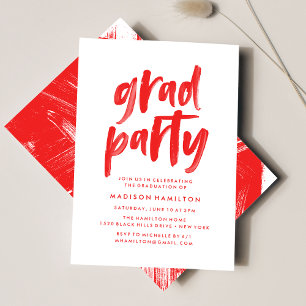 Invitation Abstraite Red Graduation Party