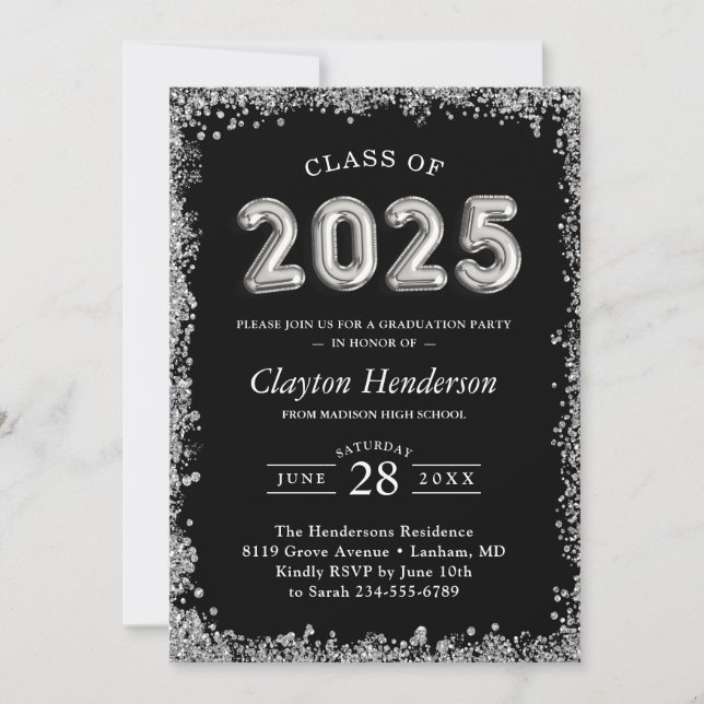 Invitation Accents de Parties scintillant sophistiqués pour l (Devant)