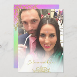 Invitation Accents or Mariage coloré Moderne