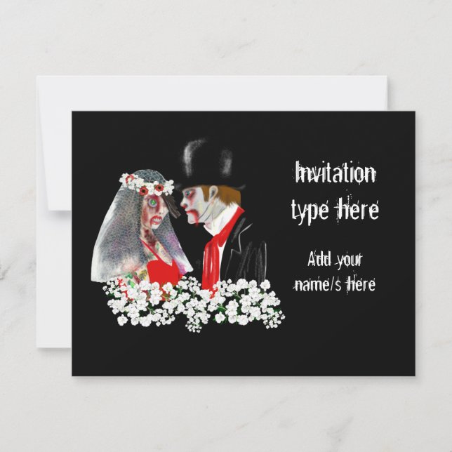 Invitation Accessoires de marié de mariée de zombies personna (Devant)