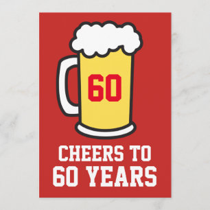 Invitation Acclamations à 60 ans de bière soixantième