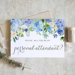 Invitation Accompagnateur personnel Blue Hydrangea et White R