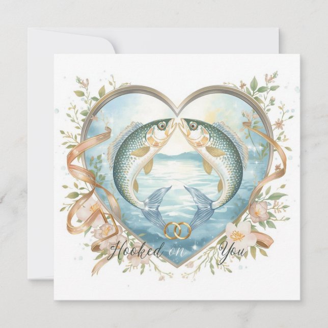 Invitation Accompagné sur vous les amateurs de pêche Mariage  (Devant)