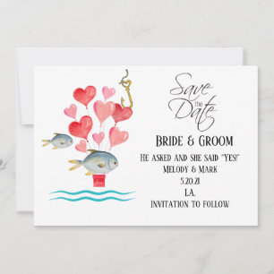 Invitation Accroché sur le Mariage de pêche