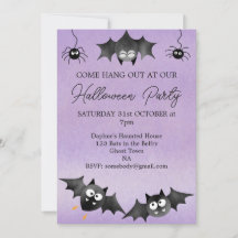 Accrochez-vous à l'invitation Bats mignons Hallowe