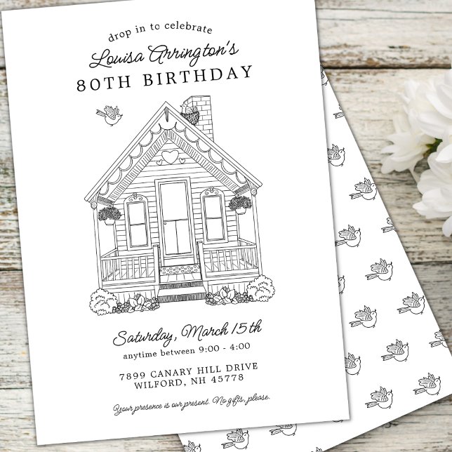 Invitation Accueil Fête 80e Anniversaire Retour (Créateur téléchargé)