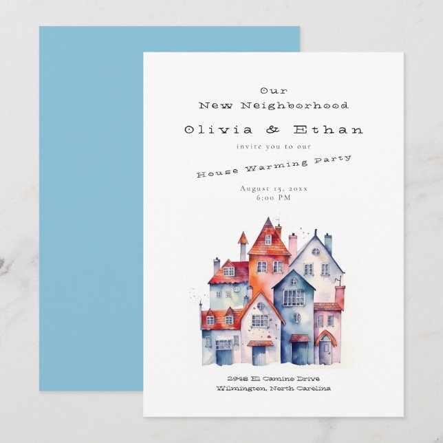 Invitation Accueil - House Warming Party (Devant / Derrière)