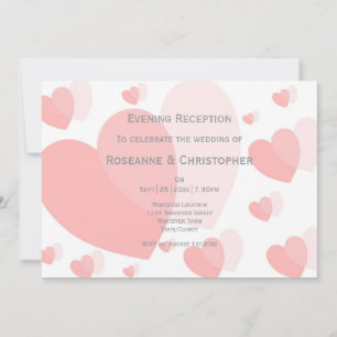 Invitation Accueil Mariage Coeurs Roses