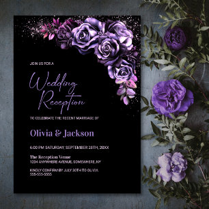 Invitation Accueil Mariage Floral Violet Moody