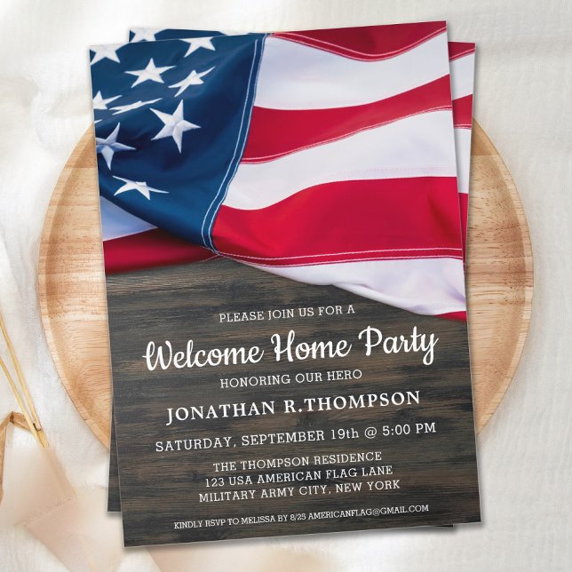 Invitation Accueil Militaire Accueil États-Unis Drapeau améri (Créateur téléchargé)
