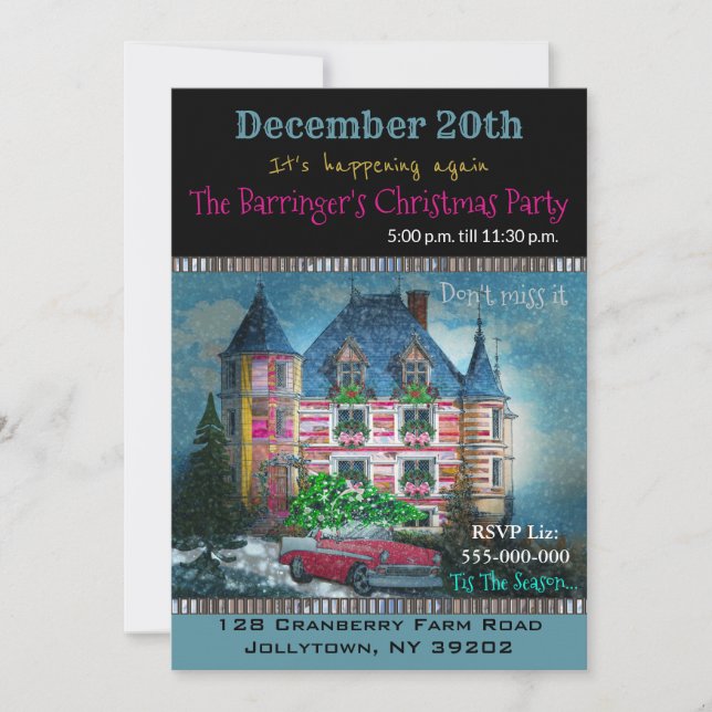 Invitation Accueil pour la fête de Noël des Fêtes (Devant)