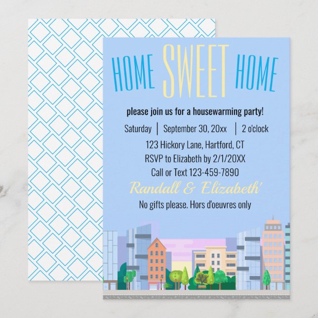 Invitation Accueil Sweet Accueil Réchauffement ménager Skylin (Devant / Derrière)