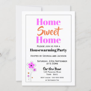 Invitation Accueil Sweet Home Fête de réchauffement ménager I