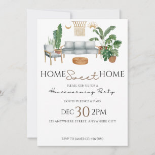 Invitation Accueil Sweet Home Maison Fête de Réchauffement
