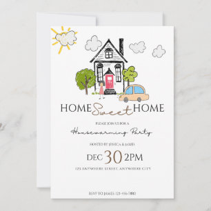 Invitation Accueil Sweet Home Maison Fête du Réchauffement In