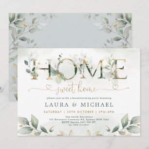 Invitation Accueil Sweet Home Verdure Gold House Party