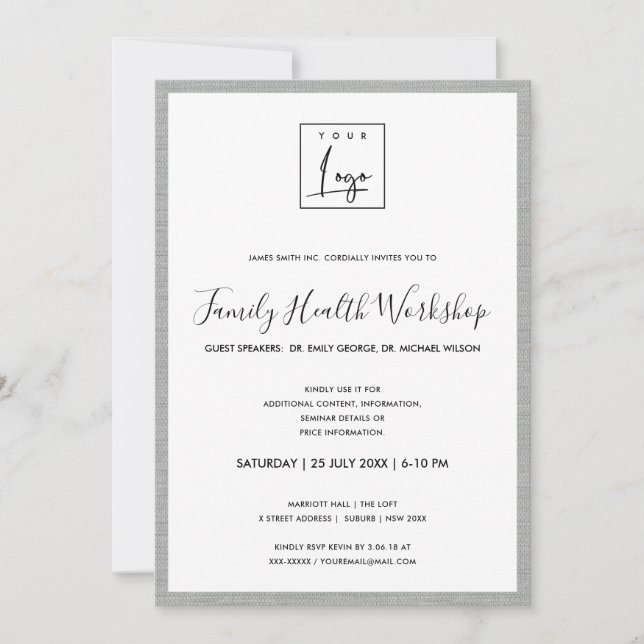 INVITATION ACIER EN ARGENT GRAY VOTRE ATELIER DE LOGO GALA ÉV (Devant)