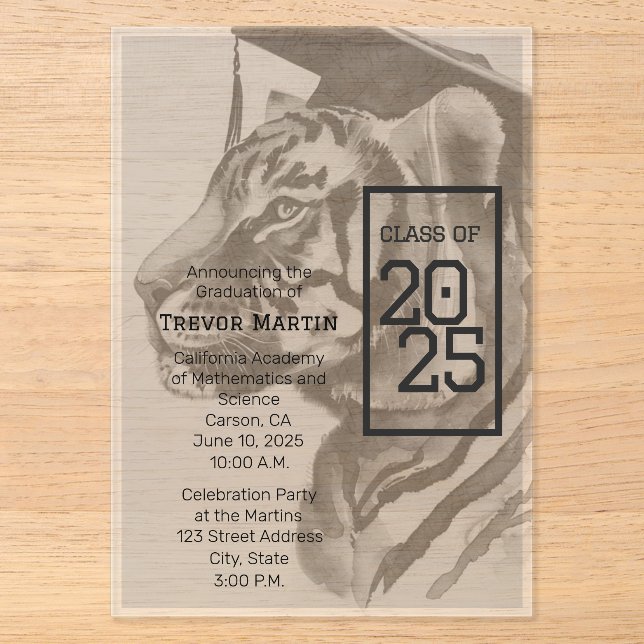 Invitation acrylique de Faire-part de diplôme uniq (Recto)