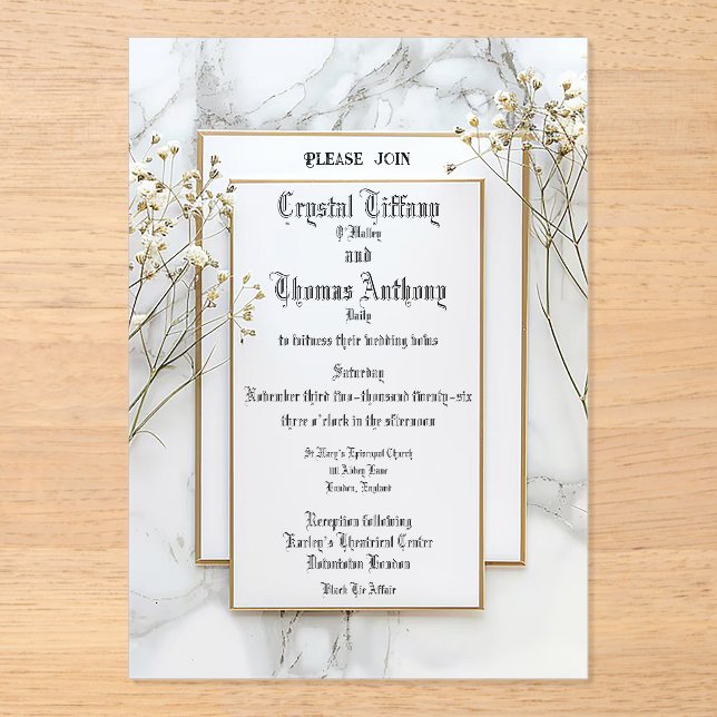 Invitation Acrylique Frosted Nest Princess (Recto)