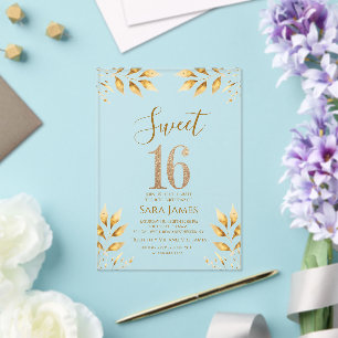 Invitation Acrylique Gilded Majesty Sweet 16