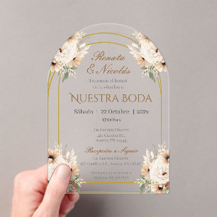 Invitation Acrylique Mariage Boho Espagnol