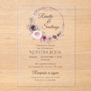 Invitation Acrylique Mariage Boho Espagnol