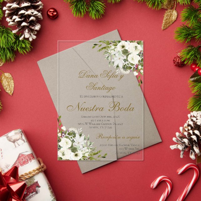 Invitation Acrylique Mariage Boho Espagnol (Insitu (vacances))