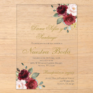 Invitation Acrylique Mariage de Bourgogne