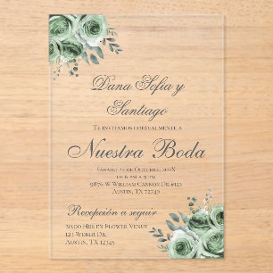 Invitation Acrylique Mariage Espagnole verdoyante