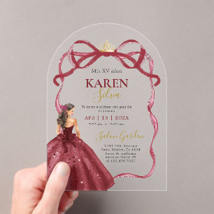 Invitation Acrylique pour Quinceanera