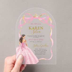 Invitation Acrylique pour Quinceanera