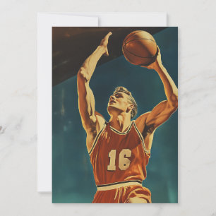 Invitation Action de basket vintage