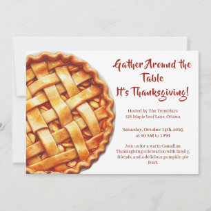 Invitation Action de grâce Canada Rassemblement de la tarte
