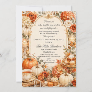 Invitation Action de grâce Friendsgiving de récolte de citrou