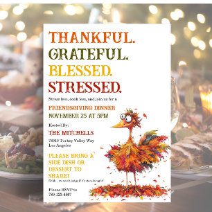 Invitation Action de grâce Friendsgiving Remerciements