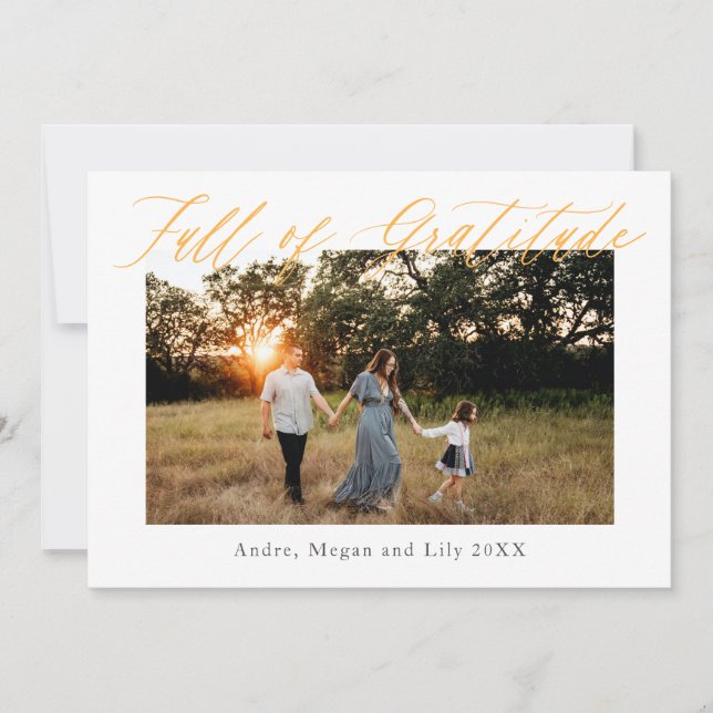 Invitation Action de grâce plein de gratitude (Devant)